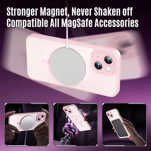 Symcele Designed for iPhone 13 Case, Compatible with MagSafe, with Privacy Screen Protectors X2, [Camera Protection] [15FT Military Drop Protection] Shockproof Phone Case, 6.1