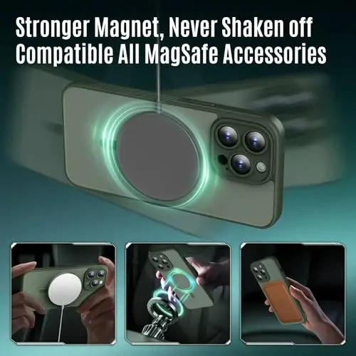 Symcele Designed for iPhone 13 Pro Case, Compatible with MagSafe, with Privacy Screen Protectors X2, [Camera Protection] [15FT Military Drop Protection] Shockproof Phone Case, 6.1