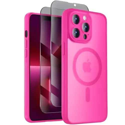 Symcele Designed for iPhone 13 Pro Case, Compatible with MagSafe, with Privacy Screen Protectors X2, [Camera Protection] [15FT Military Drop Protection] Shockproof Phone Case, 6.1