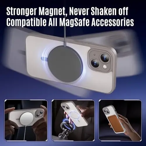 Symcele Designed for iPhone 14 Case, Compatible with MagSafe, with Privacy Screen Protectors X2, [Camera Protection] [15FT Military Drop Protection] Shockproof Phone Case, 6.1