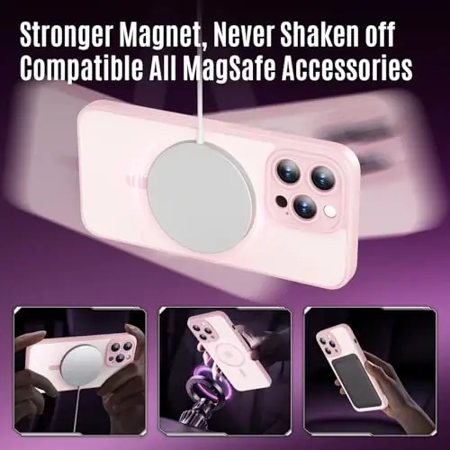 Symcele Designed for iPhone 14 Pro Case, Compatible with MagSafe, with Privacy Screen Protectors X2, [Camera Protection] [15FT Military Drop Protection] Shockproof Phone Case, 6.1