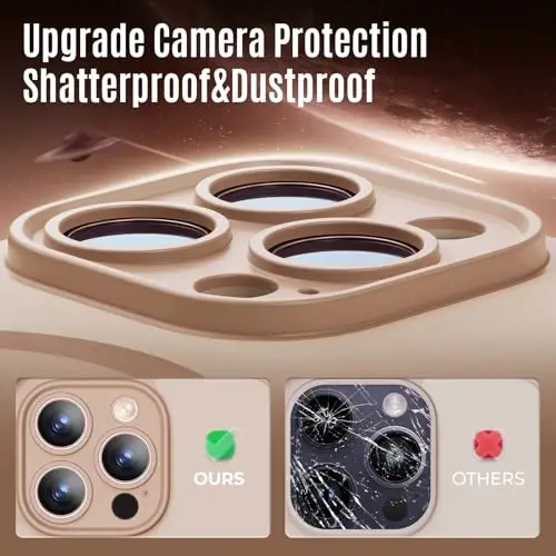 Symcele Designed for iPhone 14 Pro Case, Light Brown | Compatible with MagSafe, with Privacy Screen Protectors X2, [Camera Protection] [15FT Drop Protection] Shockproof Case 6.1