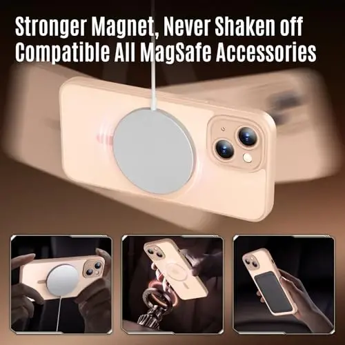 Symcele Designed for iPhone 15 Case, Compatible with MagSafe, with Privacy Screen Protectors X2, [Camera Protection] [15FT Military Drop Protection] Shockproof Phone Case, 6.1