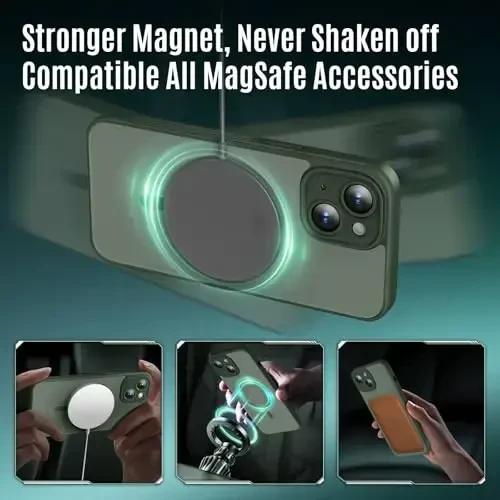 Symcele Designed for iPhone 15 Plus Case, Compatible with MagSafe, with Privacy Screen Protectors X2, [Camera Protection] [15FT Military Drop Protection] Shockproof Phone Case, 6.7