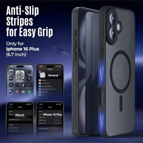Symcele Designed for iPhone 16 Plus Case, Compatible with MagSafe, with Privacy Screen Protectors X2, [Camera Protection] [15FT Military Drop Protection] Shockproof Phone Case, 6.7