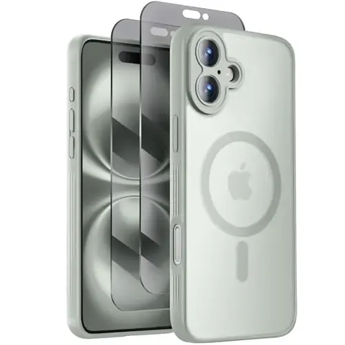 Symcele Designed for iPhone 16 Plus Case, Compatible with MagSafe, with Privacy Screen Protectors X2, [Camera Protection] [15FT Military Drop Protection] Shockproof Phone Case, 6.7