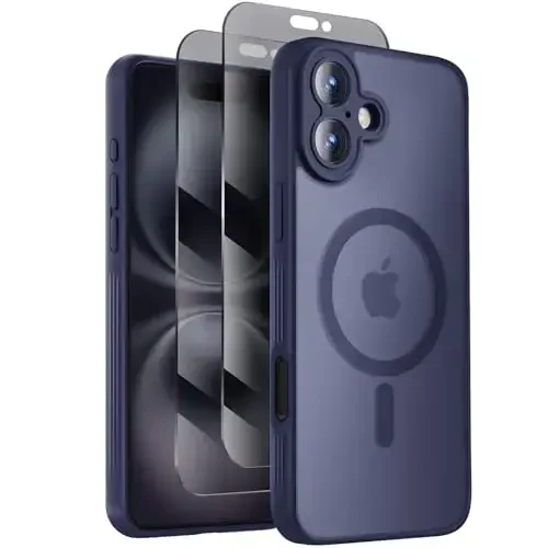 Symcele Designed for iPhone 16 Plus Case, Compatible with MagSafe, with Privacy Screen Protectors X2, [Camera Protection] [15FT Military Drop Protection] Shockproof Phone Case, 6.7