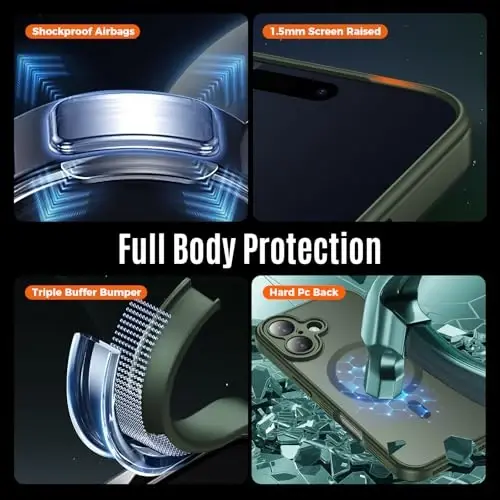 Symcele Designed for iPhone 17 Case, Compatible with MagSafe, [Camera Protection] [15FT Military Droptection] Shockproof Translucent Matte Anti-Slip Phone Case, 6.3
