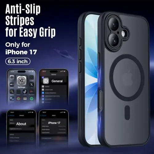 Symcele Designed for iPhone 17 Case, Compatible with MagSafe, [Camera Protection] [15FT Military Droptection] Shockproof Translucent Matte Anti-Slip Phone Case, 6.3