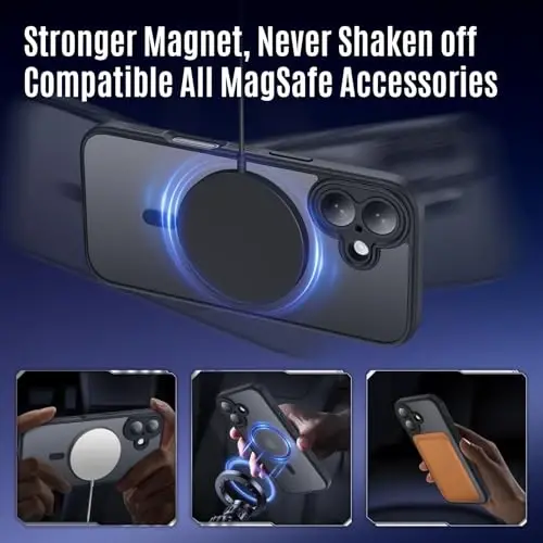 Symcele Designed for iPhone 17 Case, Compatible with MagSafe, [Camera Protection] [15FT Military Droptection] Shockproof Translucent Matte Anti-Slip Phone Case, 6.3