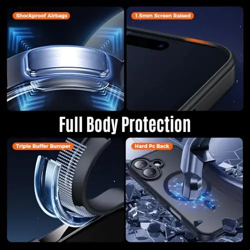 Symcele Designed for iPhone 17 Case, Compatible with MagSafe, [Camera Protection] [15FT Military Droptection] Shockproof Translucent Matte Anti-Slip Phone Case, 6.3