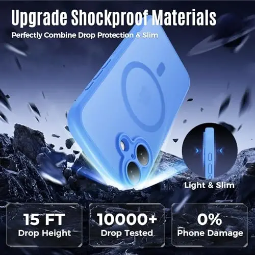 Symcele Designed for iPhone 17 Case, Compatible with MagSafe, [Camera Protection] [15FT Military Droptection] Shockproof Translucent Matte Anti-Slip Phone Case, 6.3