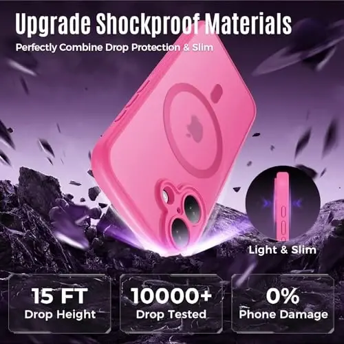 Symcele Designed for iPhone 17 Case, Compatible with MagSafe, [Camera Protection] [15FT Military Droptection] Shockproof Translucent Matte Anti-Slip Phone Case, 6.3