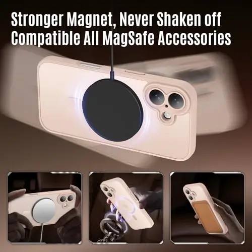 Symcele Designed for iPhone 17 Case, Compatible with MagSafe, [Camera Protection] [15FT Military Droptection] Shockproof Translucent Matte Anti-Slip Phone Case, 6.3