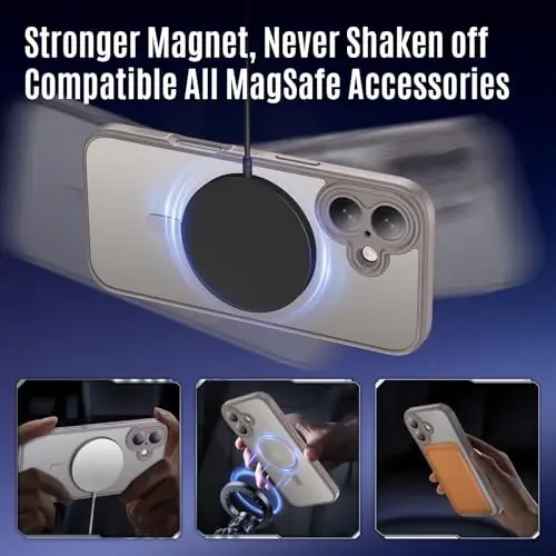 Symcele Designed for iPhone 17 Case, Compatible with MagSafe, [Camera Protection] [15FT Military Droptection] Shockproof Translucent Matte Anti-Slip Phone Case, 6.3