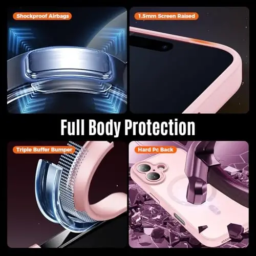 Symcele Designed for iPhone 17 Case, Compatible with MagSafe, [Camera Protection] [15FT Military Droptection] Shockproof Translucent Matte Anti-Slip Phone Case, 6.3