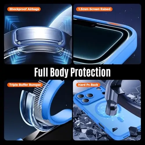 Symcele Designed for iPhone 17 Pro Case, Compatible with MagSafe, [Camera Protection] [15FT Military Drop Protection] Shockproof Translucent Matte Anti-Slip Phone Case, 6.3