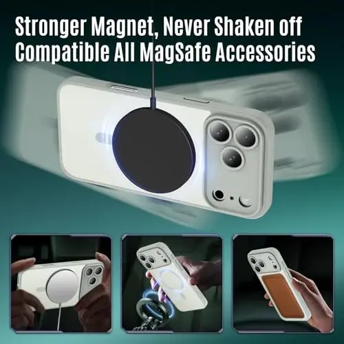 Symcele Designed for iPhone 17 Pro Case, Compatible with MagSafe, [Camera Protection] [15FT Military Drop Protection] Shockproof Translucent Matte Anti-Slip Phone Case, 6.3