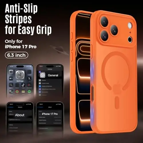 Symcele Designed for iPhone 17 Pro Case, Compatible with MagSafe, [Camera Protection] [15FT Military Drop Protection] Shockproof Translucent Matte Anti-Slip Phone Case, 6.3