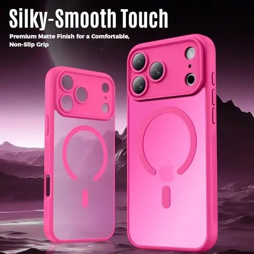 Symcele Designed for iPhone 17 Pro Case, Compatible with MagSafe, [Camera Protection] [15FT Military Drop Protection] Shockproof Translucent Matte Anti-Slip Phone Case, 6.3