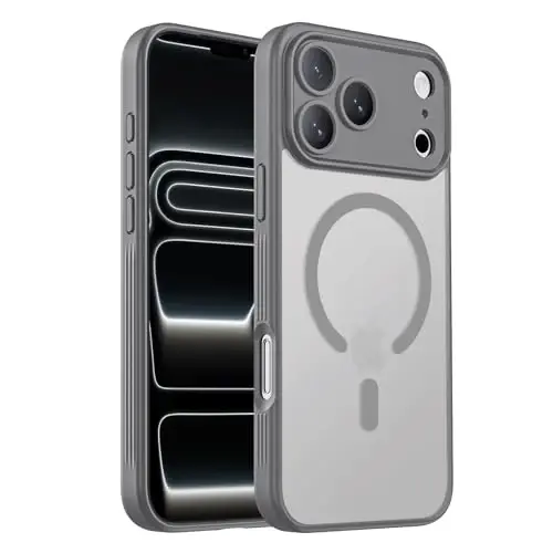 Symcele Designed for iPhone 17 Pro Case, Natural Titanium | Compatible with MagSafe, Camera Protection, [15FT Military Drop Protection]Shockproof Translucent Matte Anti-Slip Case, 6.3
