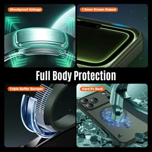 Symcele Designed for iPhone 17 Pro Max Case, Compatible with MagSafe, [Camera Protection] [15FT Military Drop Protection] Shockproof Translucent Matte Anti-Slip Phone Case, 6.9