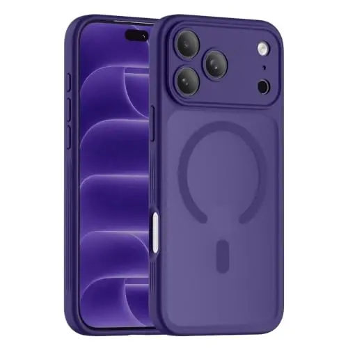 Symcele Designed for iPhone 18 Pro Max Case/17 Pro Max Case,Deep Purple | Compatible with MagSafe, Camera Protection, [15FT Military Drop Protection]Shockproof Translucent Matte Anti-Slip Case, 6.9