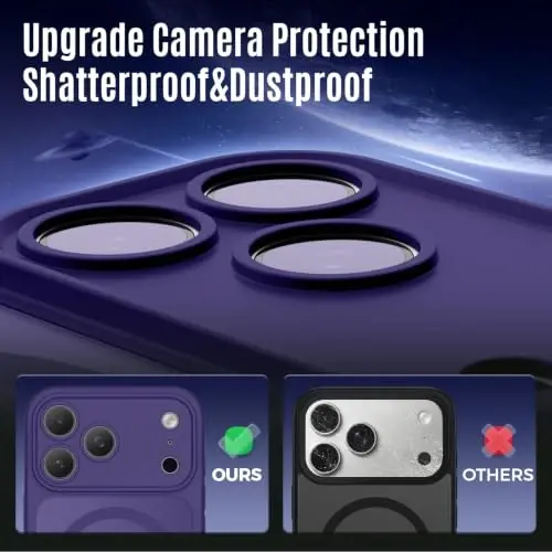 Symcele Designed for iPhone 18 Pro Max Case/17 Pro Max Case,Deep Purple | Compatible with MagSafe, Camera Protection, [15FT Military Drop Protection]Shockproof Translucent Matte Anti-Slip Case, 6.9