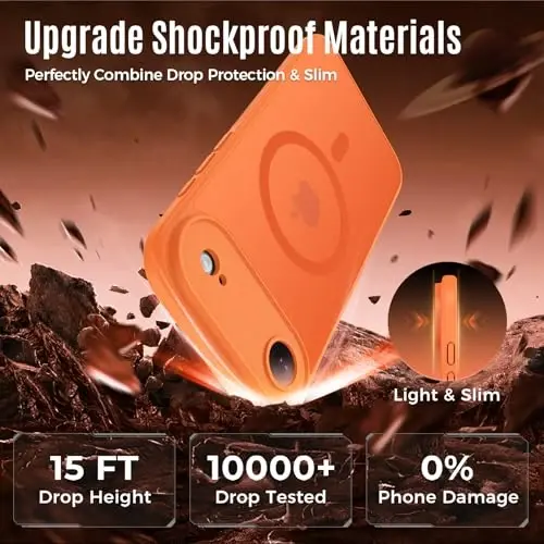 Symcele Designed for iPhone Air Case, Compatible with MagSafe, [Camera Protection] [15FT Military Drop Protection] Shockproof Translucent Matte Anti-Slip Phone Case, 6.5