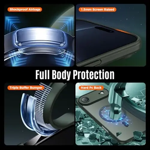 Symcele Designed for iPhone Air Case, Compatible with MagSafe, [Camera Protection] [15FT Military Drop Protection] Shockproof Translucent Matte Anti-Slip Thin Slim Phone Case, 6.5