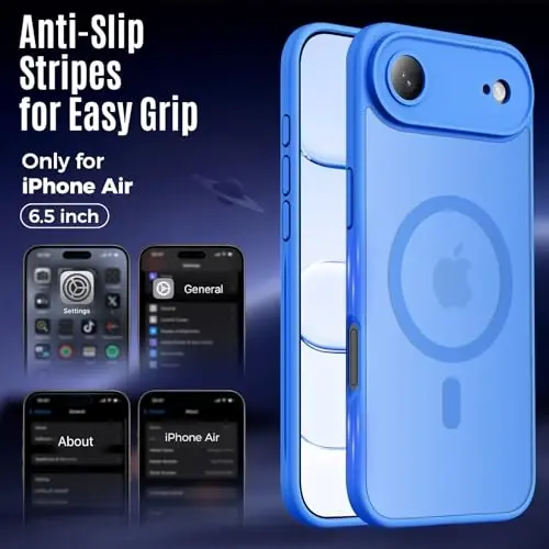 Symcele Designed for iPhone Air Case, Compatible with MagSafe, [Camera Protection] [15FT Military Drop Protection] Shockproof Translucent Matte Anti-Slip Thin Slim Phone Case, 6.5
