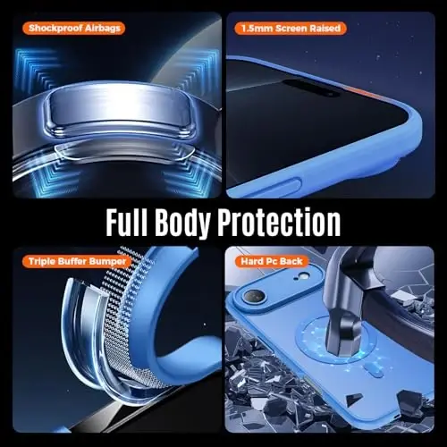 Symcele Designed for iPhone Air Case, Compatible with MagSafe, [Camera Protection] [15FT Military Drop Protection] Shockproof Translucent Matte Anti-Slip Thin Slim Phone Case, 6.5