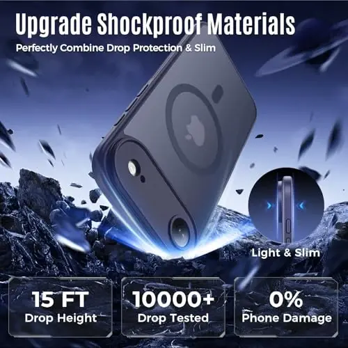 Symcele Designed for iPhone Air Case, Compatible with MagSafe, [Camera Protection] [15FT Military Drop Protection] Shockproof Translucent Matte Anti-Slip Thin Slim Phone Case, 6.5