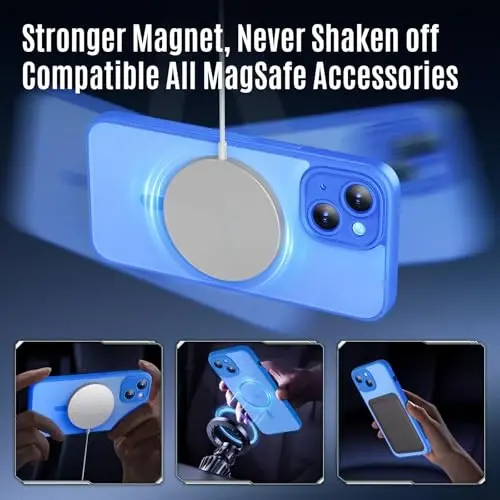Symcele iPhone 13 Kılıf için Tasarlandı, MagSafe ile Uyumlu, 2 Adet Gizlilik Ekran Koruyuculu, [Kamera Koruması] [15FT Askeri Düşme Koruması] Darbeye Dayanıklı Telefon Kılıfı, 6.1