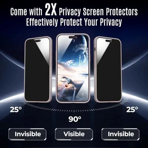 Symcele iPhone 14 Pro Max Kılıf için Tasarlandı, MagSafe ile Uyumlu, Gizlilik Ekran Koruyuculu X2, [Kamera Koruması] [15FT Düşme Koruması] Darbeye Dayanıklı Telefon Kılıfı, 6.7