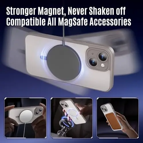 Symcele iPhone 15 Plus Kılıfı, MagSafe ile Uyumlu, 2 Adet Gizlilik Ekran Koruyuculu, [Kamera Korumalı] [15FT Askeri Düşme Koruması] Darbeye Dayanıklı Telefon Kılıfı, 6.7