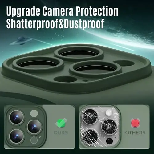 Symcele iPhone 15 Pro uchun mo'ljallangan g'ilof, MagSafe bilan mos, maxfiylik ekran himoyachilari X2, [Kamera himoyasi] [15FT harbiy tomchi himoyasi] zarbga chidamli telefon g'ilofi, 6.1'', Alp tog'i yashil - 4