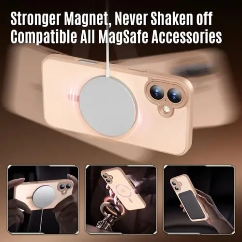 Symcele iPhone 16 Kılıfı, MagSafe ile Uyumlu, X2 Gizlilik Ekran Koruyuculu, [Kamera Korumalı] [15FT Askeri Düşme Koruması] Darbeye Dayanıklı Telefon Kılıfı, 6.1