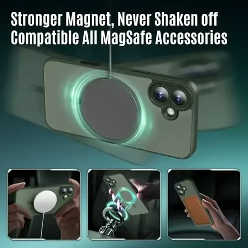 Symcele iPhone 16 Plus uchun mo'ljallangan g'ilof, MagSafe bilan mos, X2 maxfiylik ekran himoyachilari bilan, [Kamera himoyasi] [15FT Harbiy tomchi himoyasi] Zarba o'tkazmaydigan telefon g'ilofi, 6.7