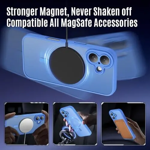 Symcele, iPhone 17 Kılıf için Tasarlandı, MagSafe ile Uyumlu, [Kamera Koruması] [15FT Askeri Düşme Koruması] Darbeye Dayanıklı Yarı Saydam Mat Kaymaz Telefon Kılıfı, 6.3