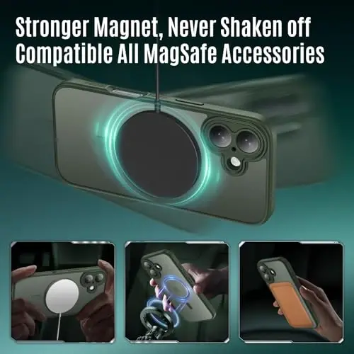 Symcele iPhone 17 Kılıf için Tasarlandı, MagSafe ile Uyumlu, [Kamera Koruması] [15FT Askeri Düşüş Koruması] Darbeye Dayanıklı Yarı Saydam Mat Kaymaz Telefon Kılıfı, 6.3