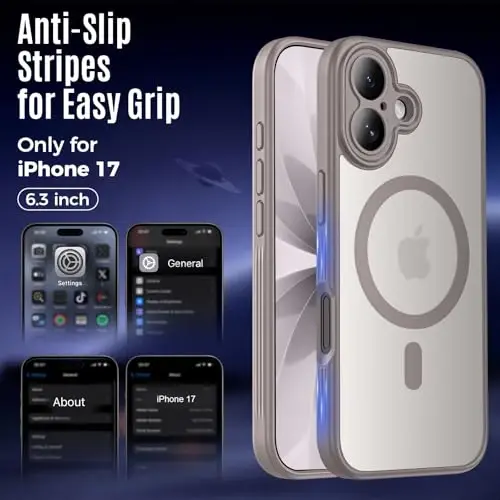 Symcele iPhone 17 Kılıf için Tasarlandı, MagSafe ile Uyumlu, [Kamera Koruması] [15FT Askeri Düşüş Koruması] Darbeye Dayanıklı Yarı Saydam Mat Kaymaz Telefon Kılıfı, 6.3