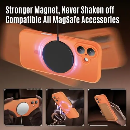 Symcele iPhone 17 Kılıf için Tasarlandı, MagSafe ile Uyumlu, [Kamera Koruması] [15FT Askeri Düşüş Koruması] Darbeye Dayanıklı Yarı Saydam Mat Kaymaz Telefon Kılıfı, 6.3