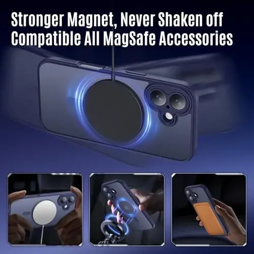 Symcele iPhone 17 Kılıf için Tasarlanmış, MagSafe ile Uyumlu, [Kamera Koruması] [15FT Askeri Düşme Koruması] Darbeye Dayanıklı Yarı Saydam Mat Kaymaz Telefon Kılıfı, 6.3