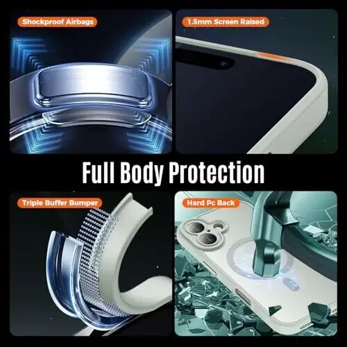 Symcele iPhone 17 Kılıf için Tasarlanmış, MagSafe Uyumlu, [Kamera Koruması] [15FT Askeri Düşme Koruması] Darbeye Dayanıklı Yarı Saydam Mat Kaymaz Telefon Kılıfı, 6.3