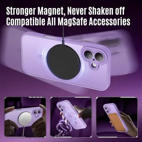 Symcele iPhone 17 Kılıfı için Tasarlandı, MagSafe ile Uyumlu, [Kamera Koruması] [15FT Askeri Düşme Koruması] Darbeye Dayanıklı Yarı Saydam Mat Kaymaz Telefon Kılıfı, 6.3