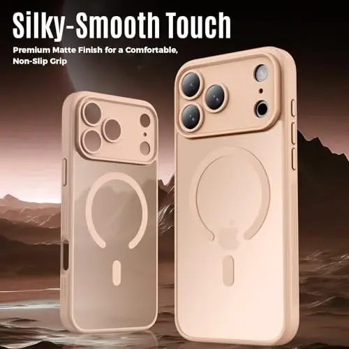 Symcele iPhone 17 Pro Kılıf için Tasarlandı, MagSafe ile Uyumlu, [Kamera Koruması] [15FT Askeri Düşme Koruması] Darbeye Dayanıklı Yarı Saydam Mat Kaymaz Telefon Kılıfı, 6.3