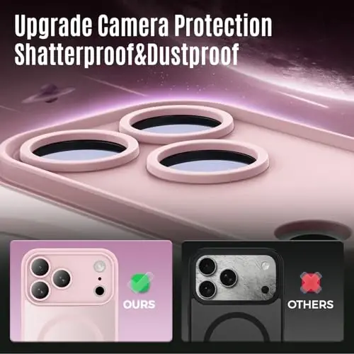Symcele iPhone 17 Pro Kılıf için Tasarlandı, MagSafe ile Uyumlu, [Kamera Koruması] [15FT Askeri Düşme Koruması] Darbeye Dayanıklı Yarı Saydam Mat Kaymaz Telefon Kılıfı, 6.3