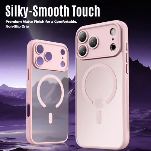 Symcele iPhone 17 Pro Kılıf için Tasarlandı, MagSafe ile Uyumlu, [Kamera Koruması] [15FT Askeri Düşme Koruması] Darbeye Dayanıklı Yarı Saydam Mat Kaymaz Telefon Kılıfı, 6.3
