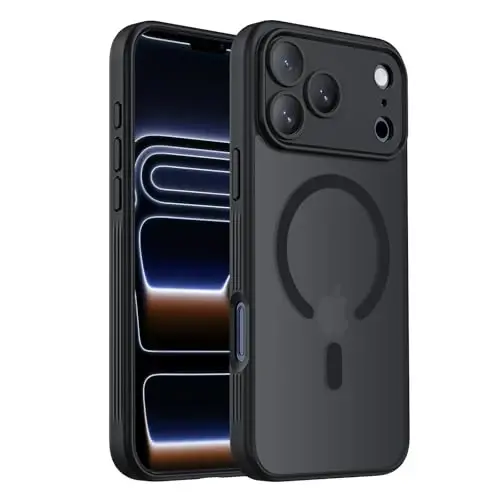 Symcele, iPhone 17 Pro Kılıf için Tasarlanmıştır, MagSafe ile Uyumludur, [Kamera Koruması] [15FT Askeri Düşme Koruması] Darbeye Dayanıklı Yarı Saydam Mat Kaymayı Önleyici Telefon Kılıfı, 6.3